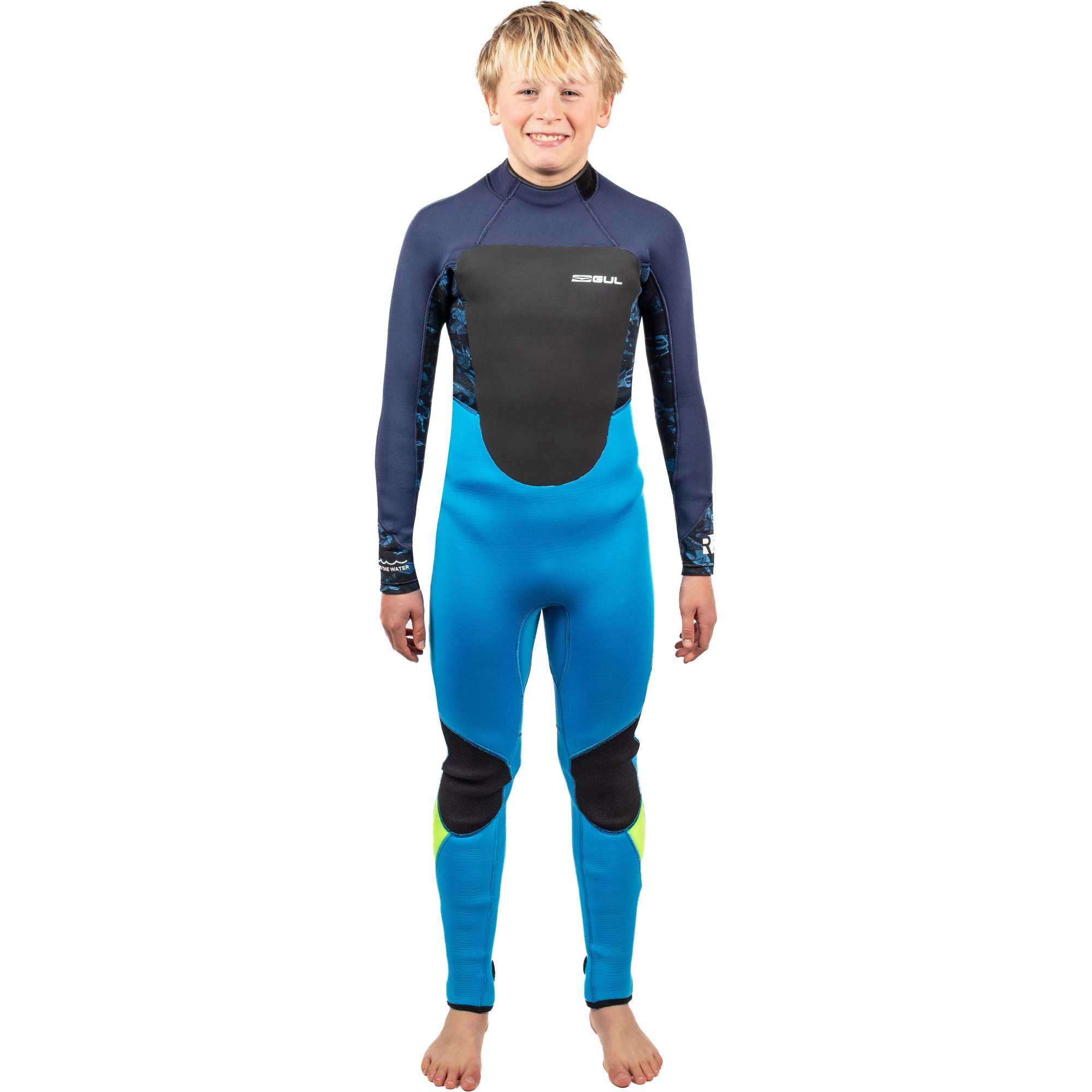 2025 Gul Junior Response 5/3mm Back Zip Wetsuit RE1218-C1 - Blue Easter / Navy